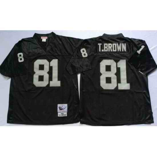 Mitchell And Ness Raiders #81 tim brown balck Throwback Stitched NFL Jersey